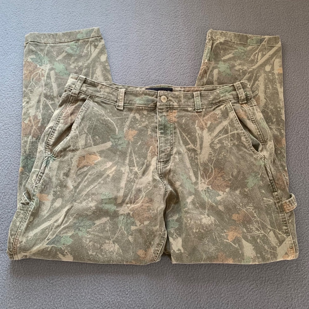 Abercrombie & Fitch Loose Camo Camoflauge Pants Mens Size 36x32 Hunting Utility - Picture 2 of 5